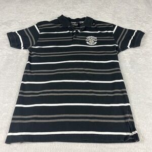 Guinness Official Merchandise Men's  Black Medium Striped Polo Shirt